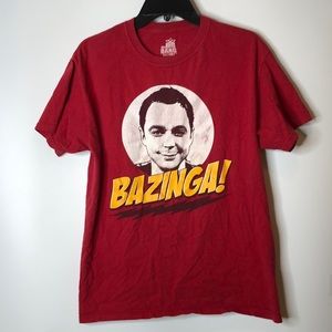 Vintage Tee T-Shirt Bazinga Big Bang Theory Red M